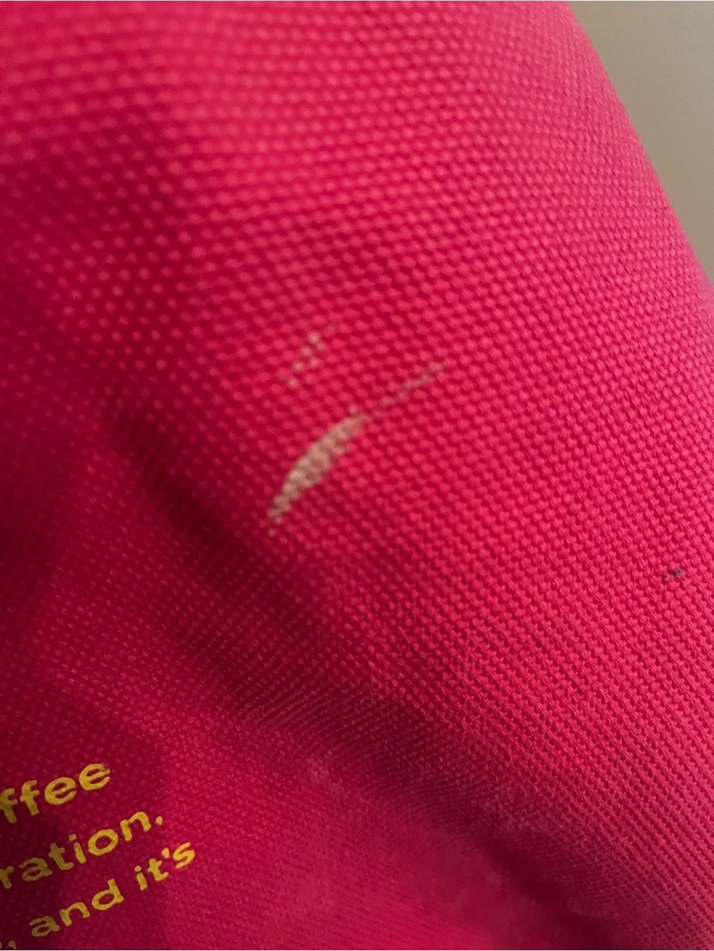FIGS Hot Pink Canvas Tote with Yellow Logo